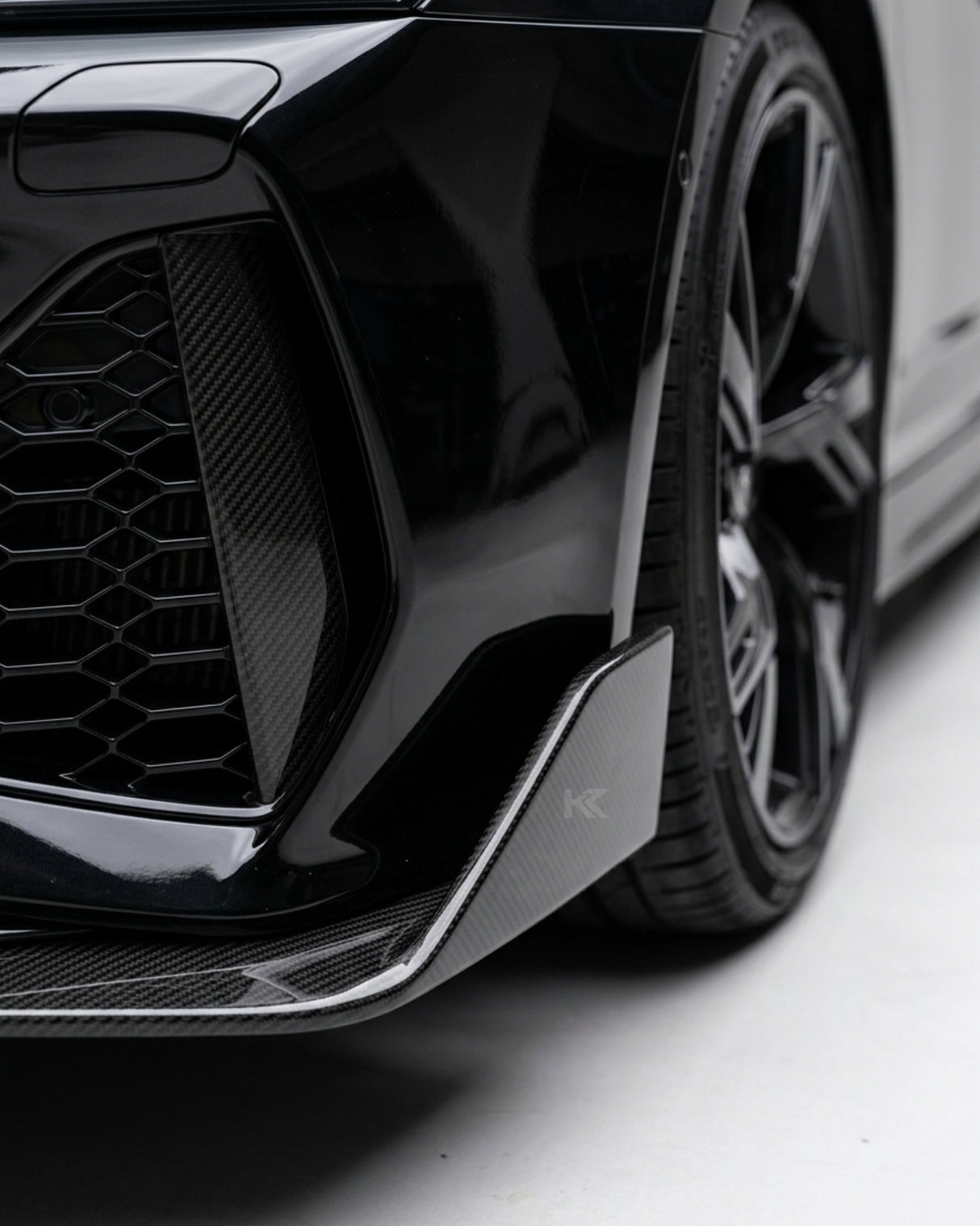 2019–2021 Audi RS6 C8 Avant Front Bumper Lip Spoiler – Pre-Preg Dry Carbon Fiber