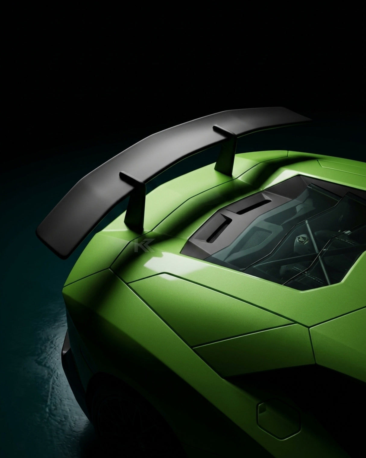 2011–2022 Lamborghini Aventador SV Style Double-Deck Rear Wing Spoiler – Dry Carbon Fiber
