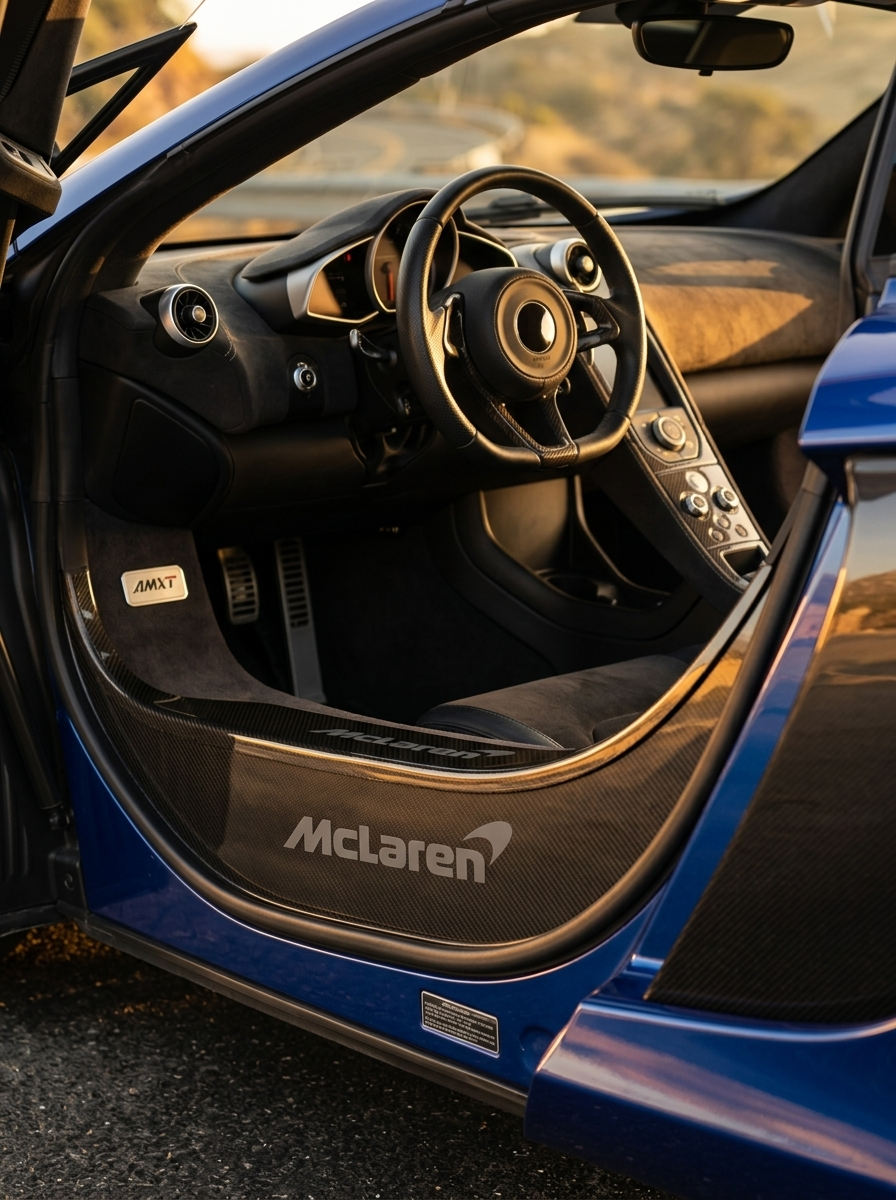 2012-2017 McLaren MP4-12C 650S Polished Door Sill Trims (Pair) - Dry Carbon Fiber