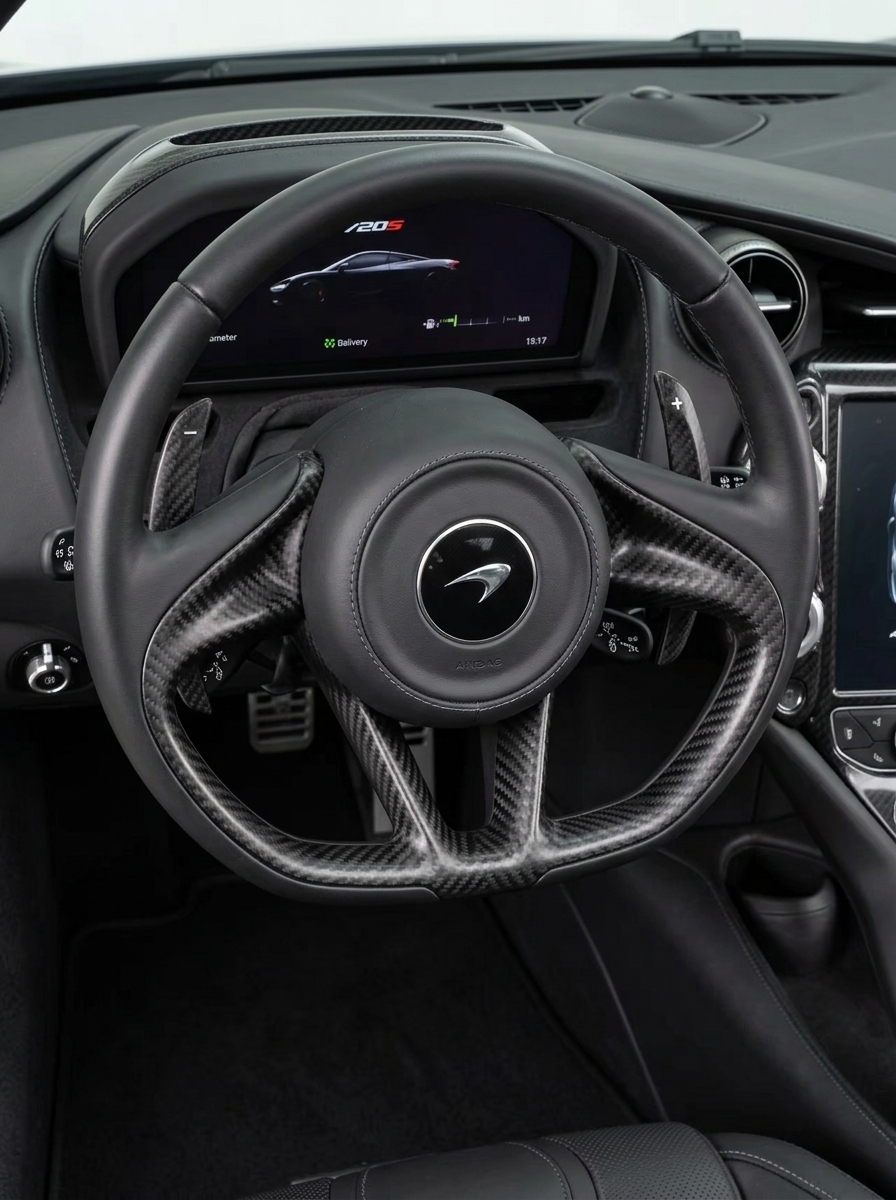 McLaren 720S Spider Carbon Fiber Steering Wheel Trim Cover 2017 - 2019