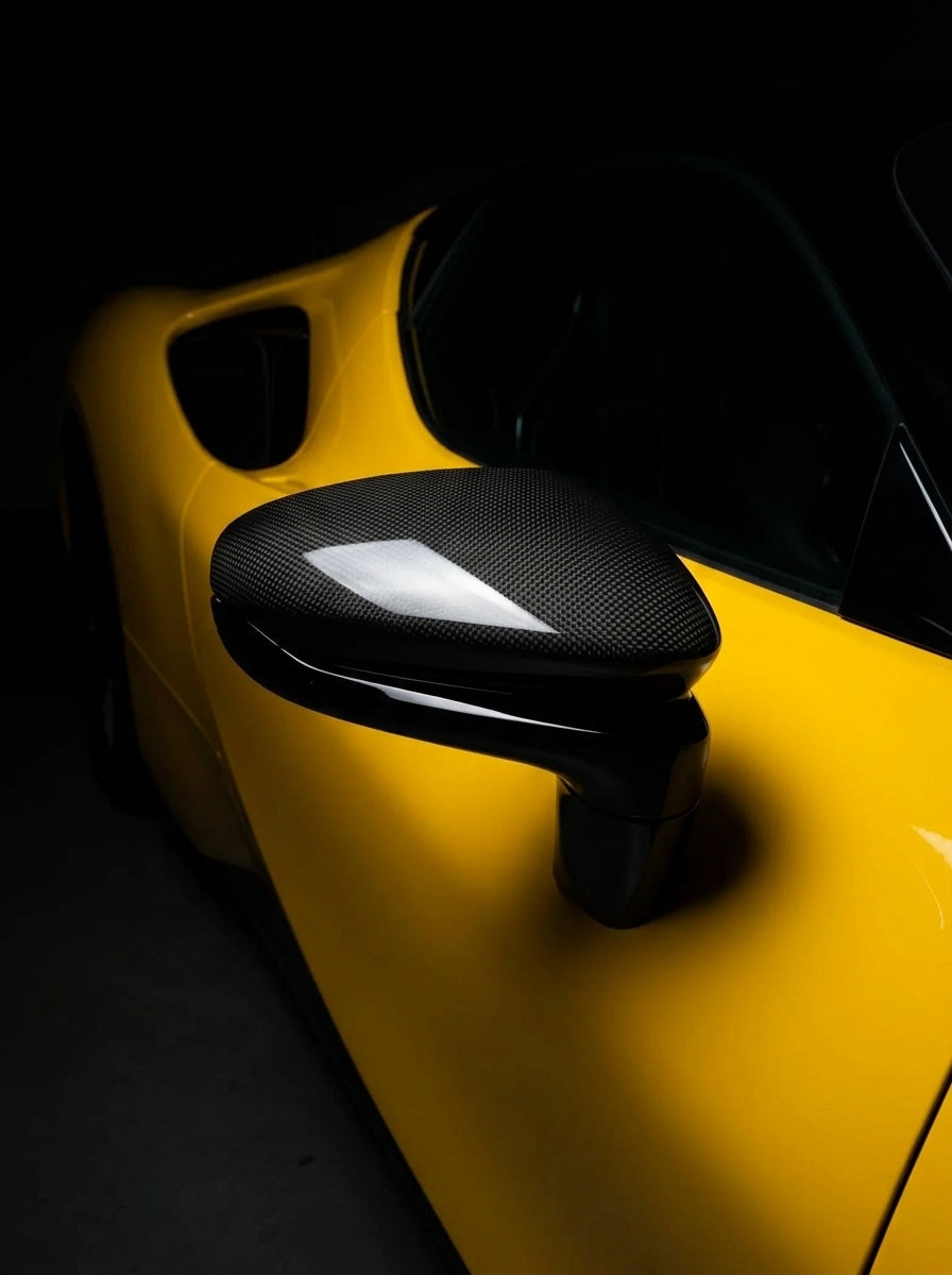 2019+ Ferrari SF90 Side Mirror Caps - Dry Carbon Fiber