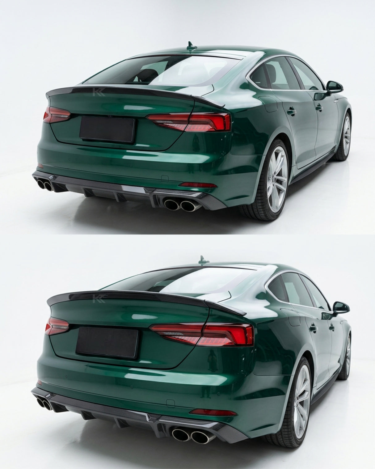 2017–2019 Audi A5 S-Line / S5 B9 Sportback 3-Piece Rear Trunk Spoiler – Carbon Fiber