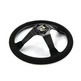 Blessed Universal 350mm 3" Deep Dish 6-Bolt Steering Wheel Red Suede Alcantara