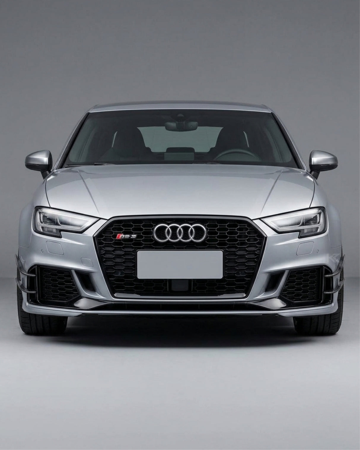 2017–2019 Audi RS3 8V Sedan Front Bumper Fins – Carbon Fiber