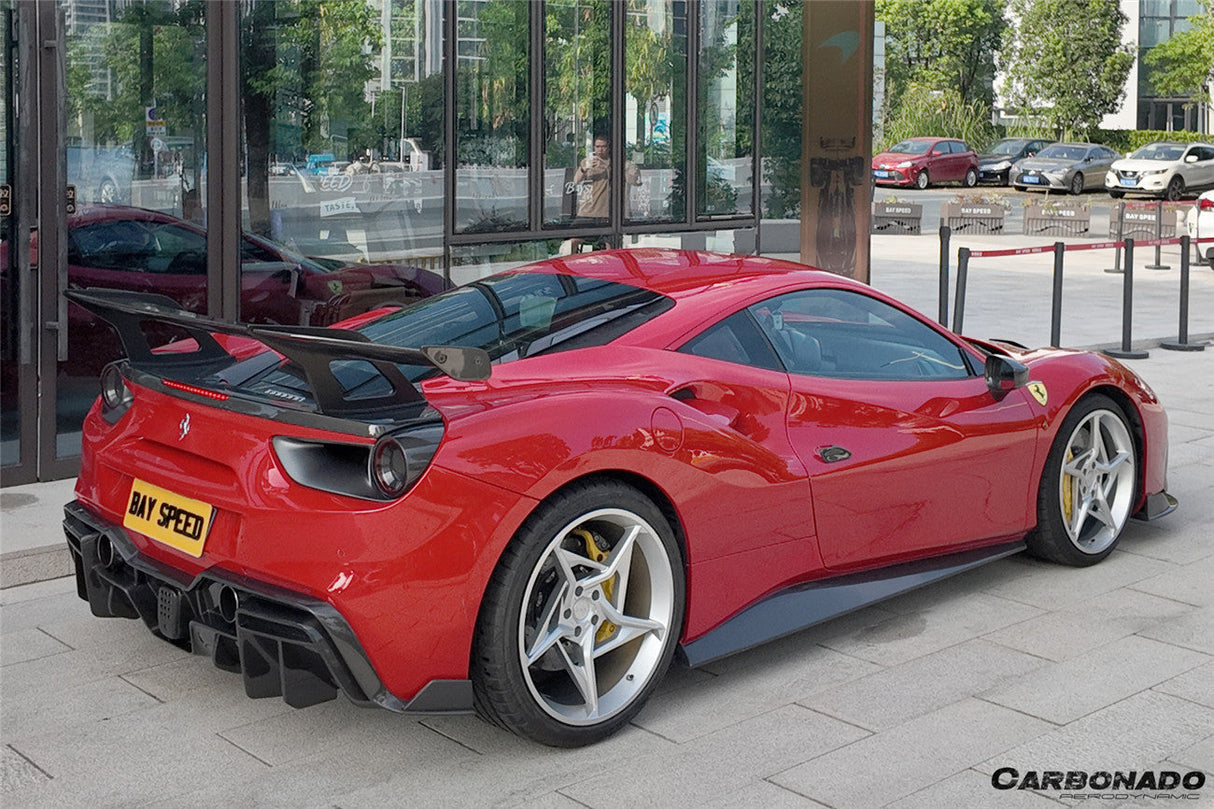 2015-2020 Ferrari 488 GTB Spier OE Style Carbon Fiber Side Skirts