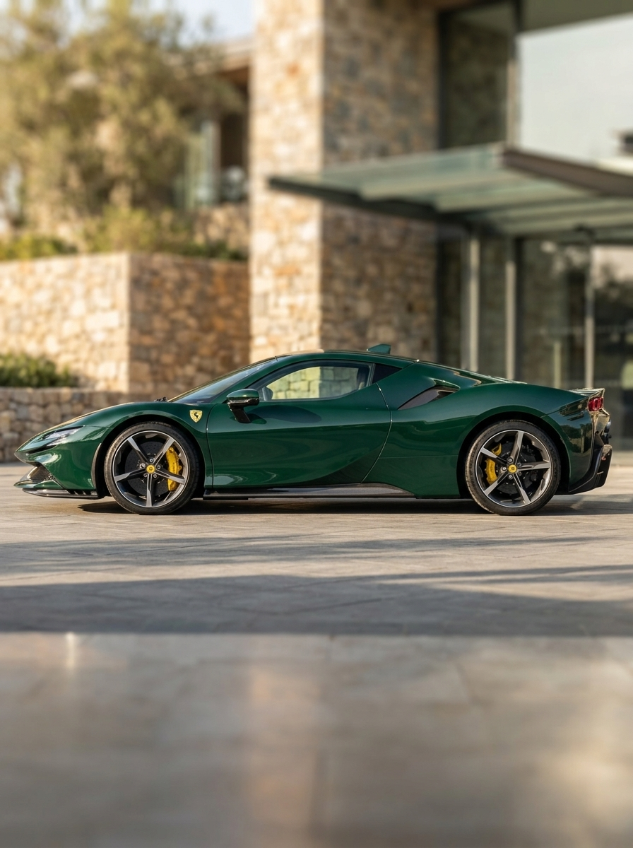 2019+ Ferrari SF90 Stradale Polished Side Skirts - Dry Carbon Fiber