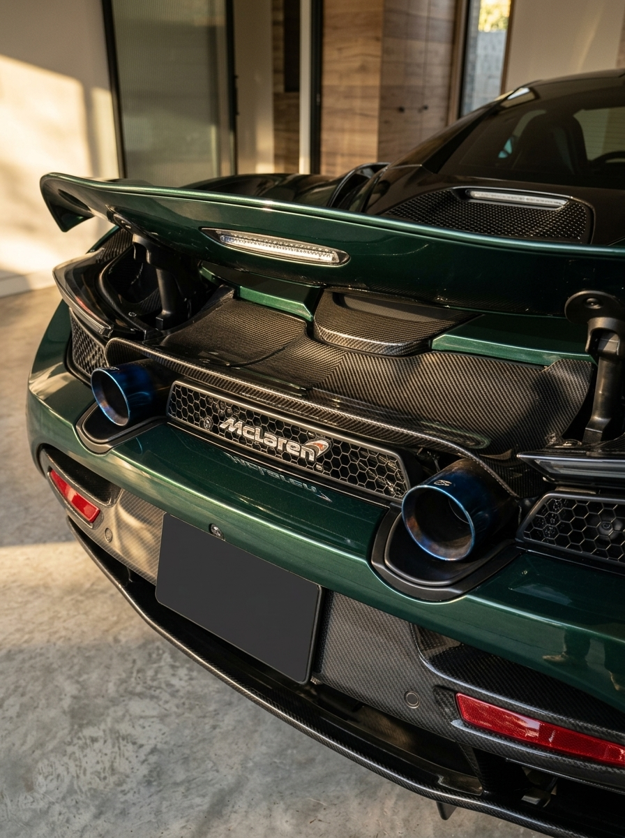 McLaren 720S Spider Dry Carbon Fiber Exhaust Cover OEM Style 2017 - 2019