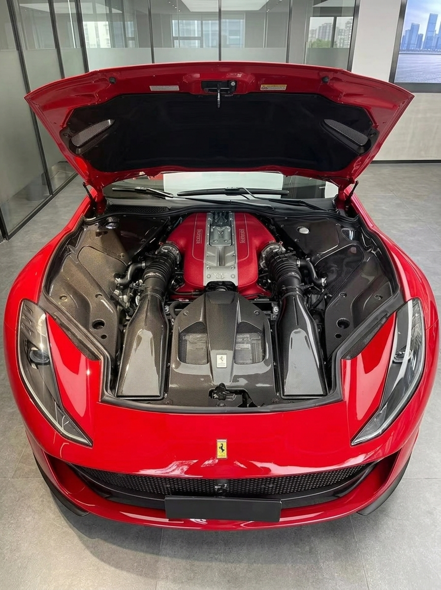 2017-2024 Ferrari 812 Superfast GTS OEM Style Engine Compartment Cover - Dry Carbon Fiber