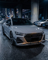 2020–2021 Audi RS7 C8 Sportback Front Bumper Diffuser Lip Set – Pre-Preg Dry Carbon Fiber