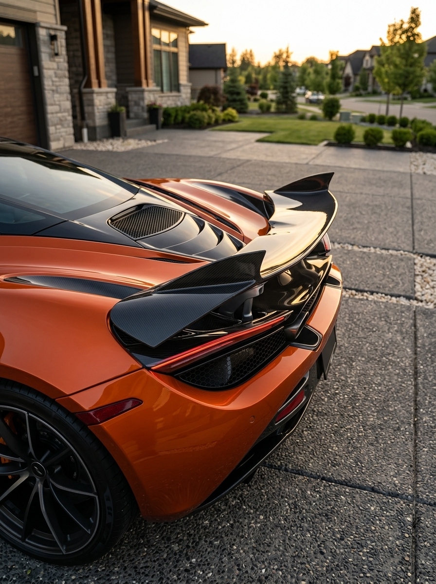 McLaren 720S Spider Dry Carbon Fiber Rear Wing Polished Finish 2017 - 2019