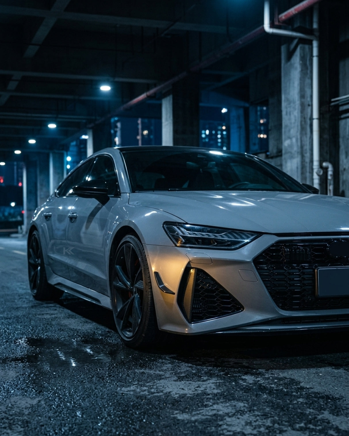 2020–2021 Audi RS7 C8 Sportback ABT Style Front Bumper Canards – Dry Carbon Fiber