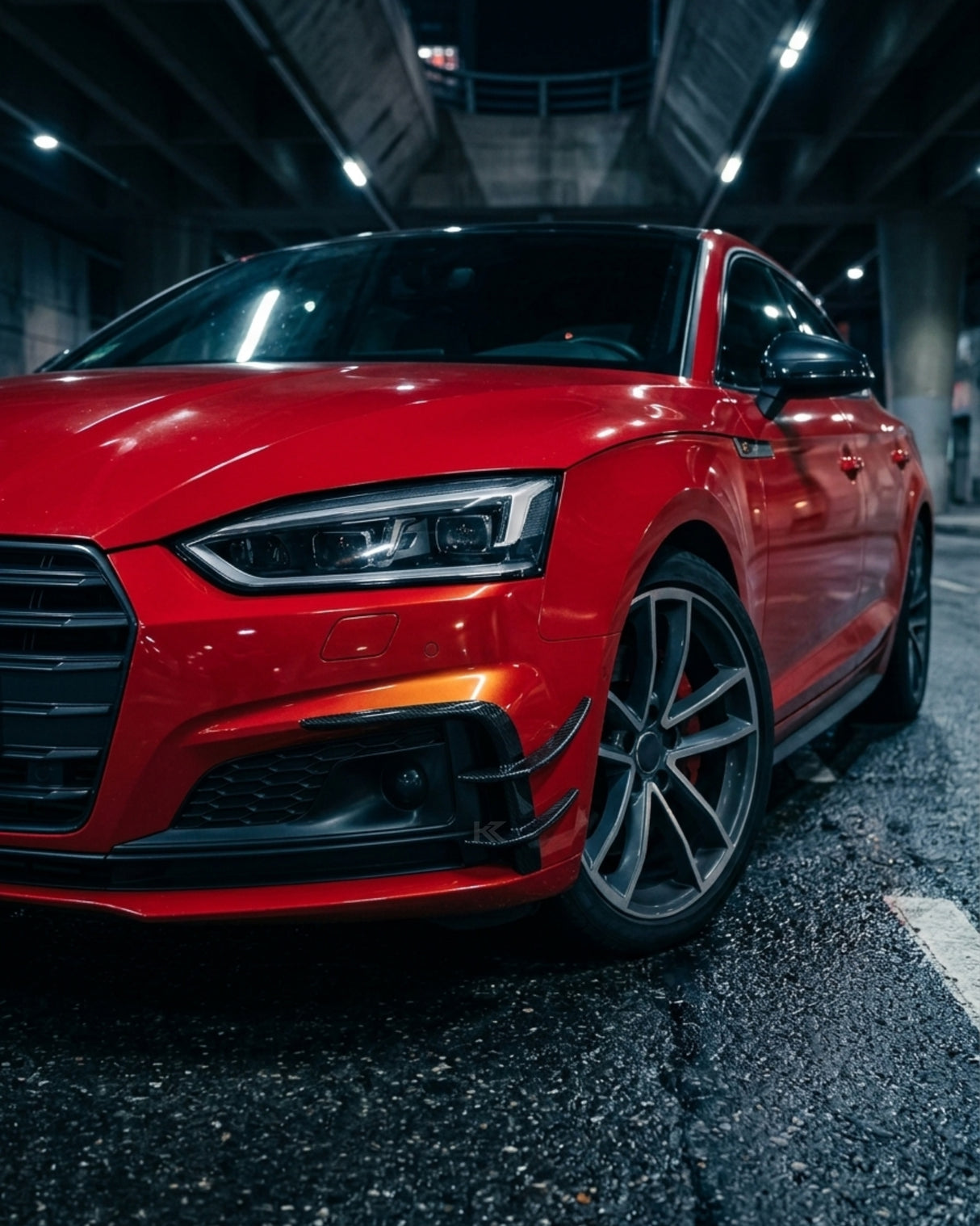 2017–2019 Audi A5 S-Line / S5 B9 Front Bumper Canard Fins – Carbon Fiber