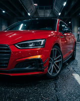 2017–2019 Audi A5 S-Line / S5 B9 Front Bumper Canard Fins – Carbon Fiber