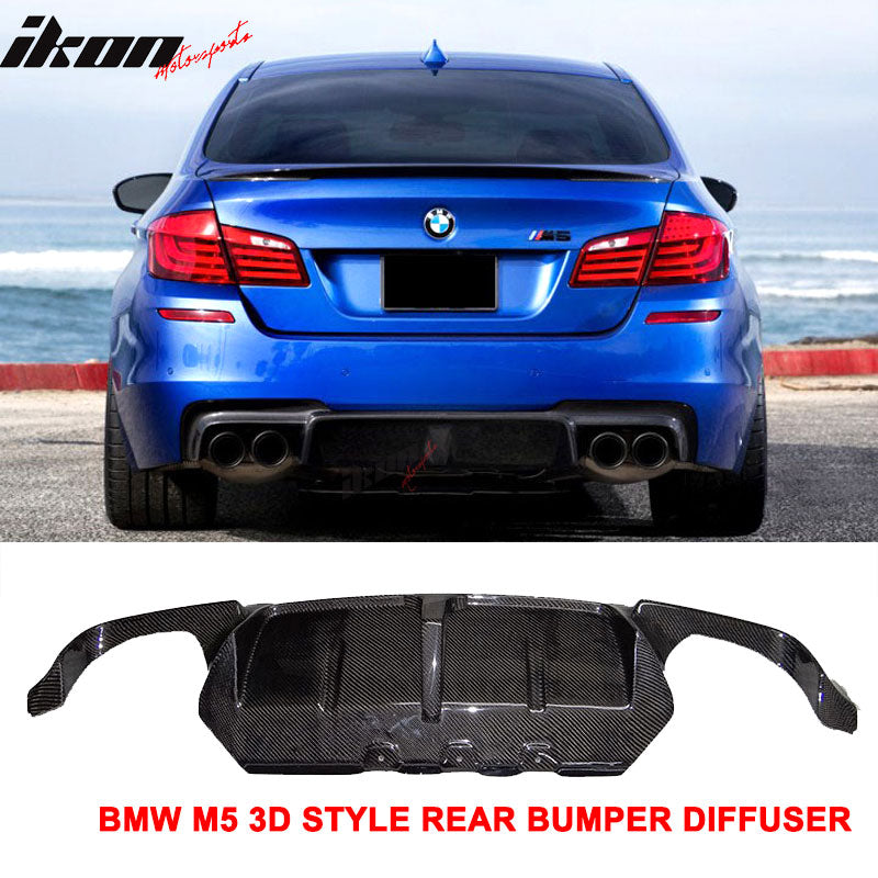 2012-2016 BMW F10 M5 3D Style Rear Bumper Lip Diffuser Carbon Fiber