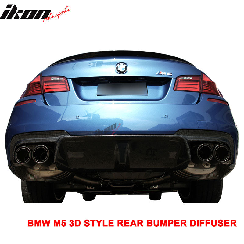 2012-2016 BMW F10 M5 3D Style Rear Bumper Lip Diffuser Carbon Fiber