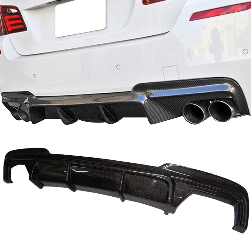 2011-2016 BMW F10 M-Sport V Rear Bumper Lip Diffuser Carbon Fiber CF
