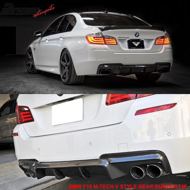 2011-2016 BMW F10 M-Sport V Rear Bumper Lip Diffuser Carbon Fiber CF