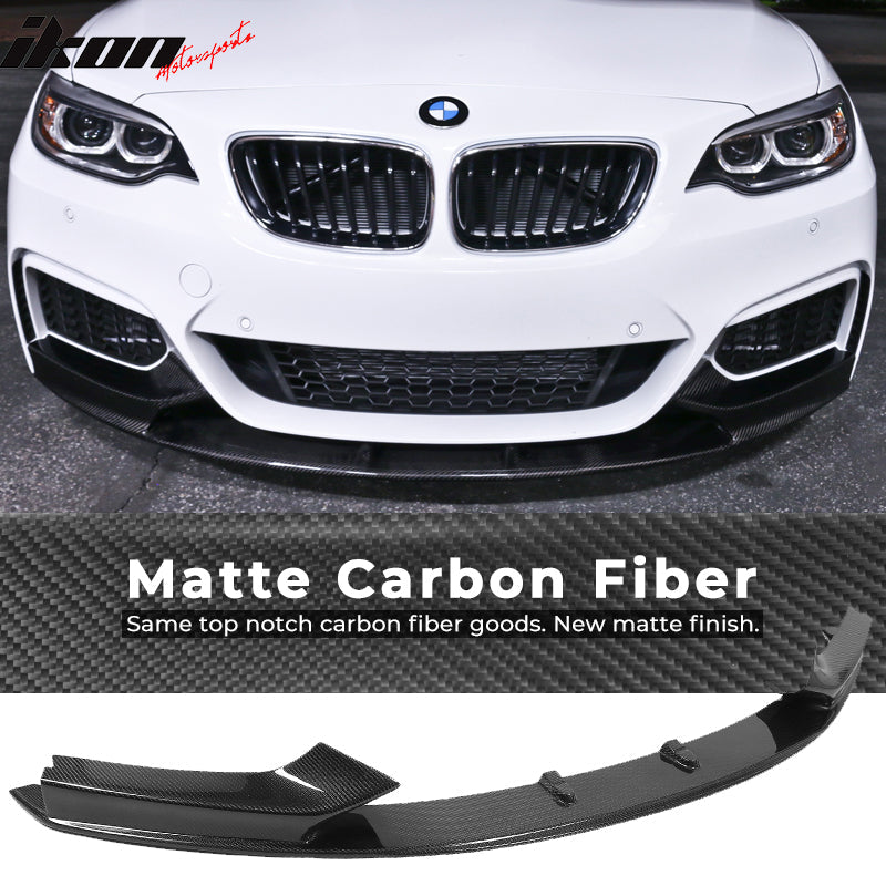 2014-2021 BMW F22 2 Series M Sport P Front Bumper Lip Carbon Fiber CF