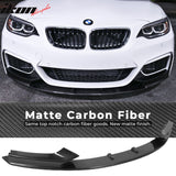 2014-2021 BMW F22 2 Series M Sport P Front Bumper Lip Carbon Fiber CF