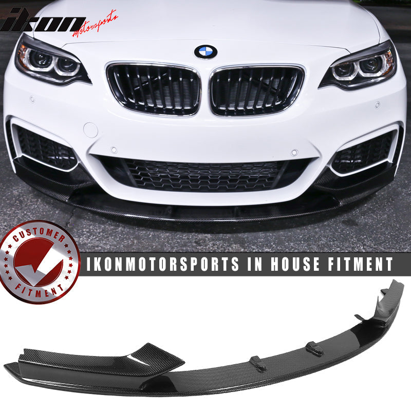 2014-2021 BMW F22 2 Series M Sport P Front Bumper Lip Carbon Fiber CF