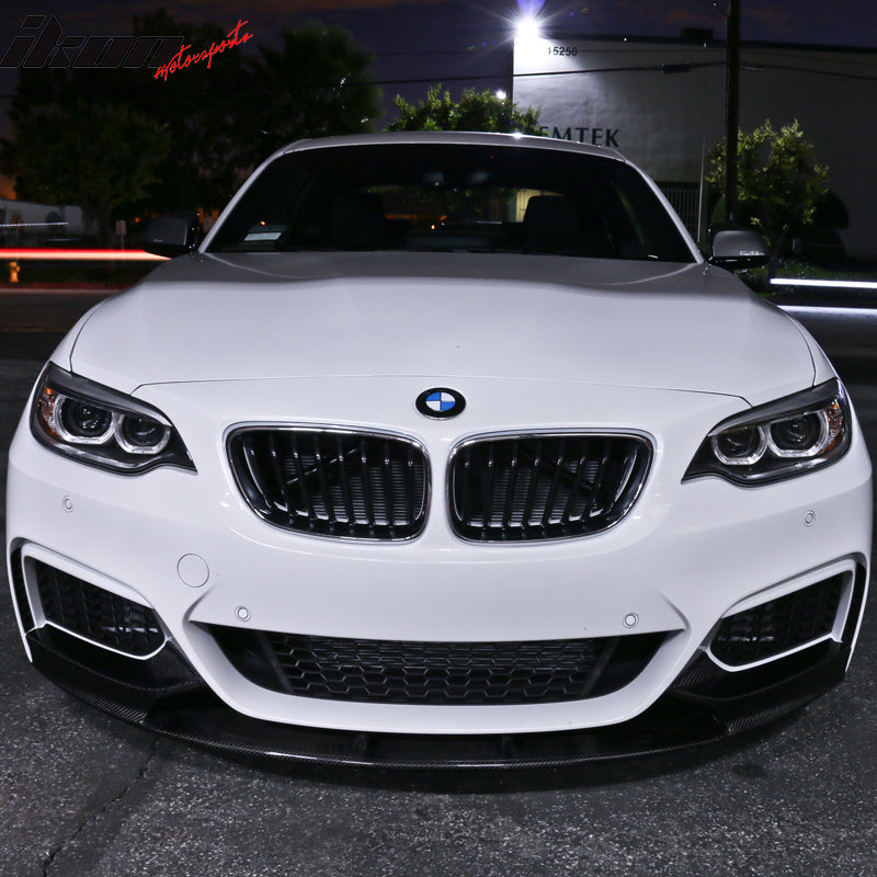 2014-2021 BMW F22 2 Series M Sport P Front Bumper Lip Carbon Fiber CF