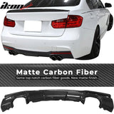 2012-2018 BMW F30 Sedan 3D Style Rear Bumper Lip Diffuser Carbon Fiber