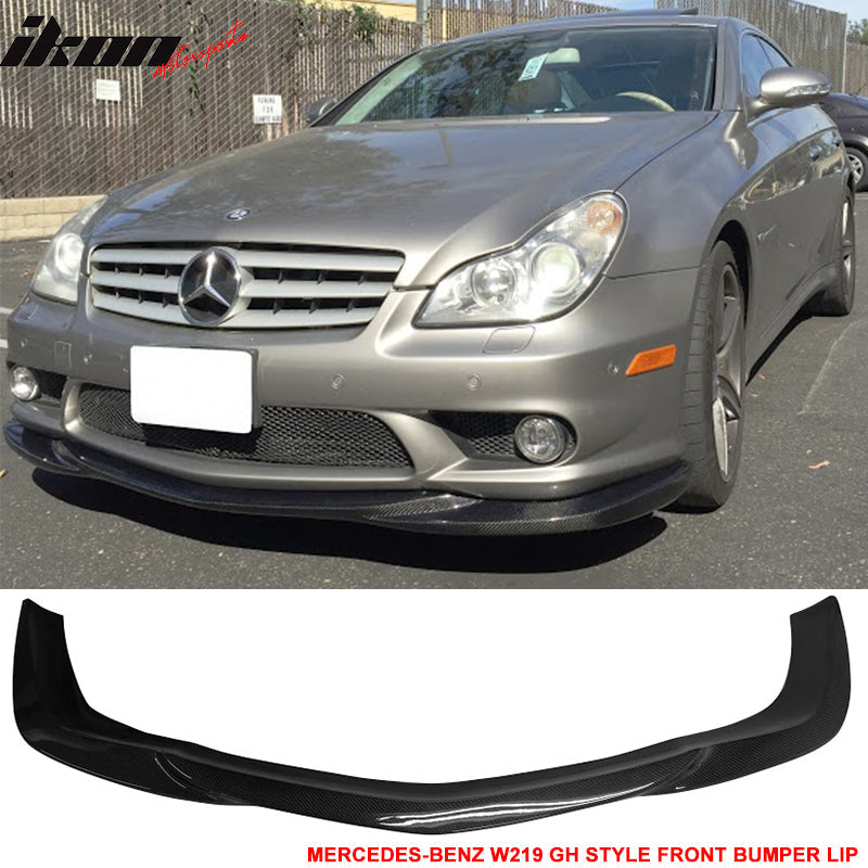 2006-2010 Benz W219 CLS55 GH Style Front Bumper Lip Carbon Fiber