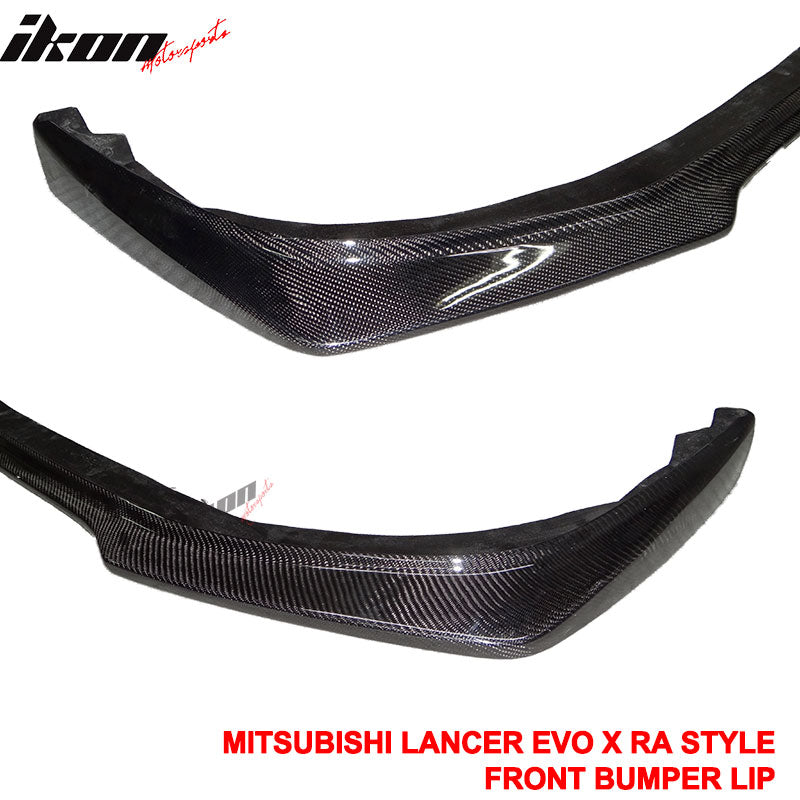 2008-2015 Mitsubishi Lancer EVO X RA Style Front Lip Carbon Fiber