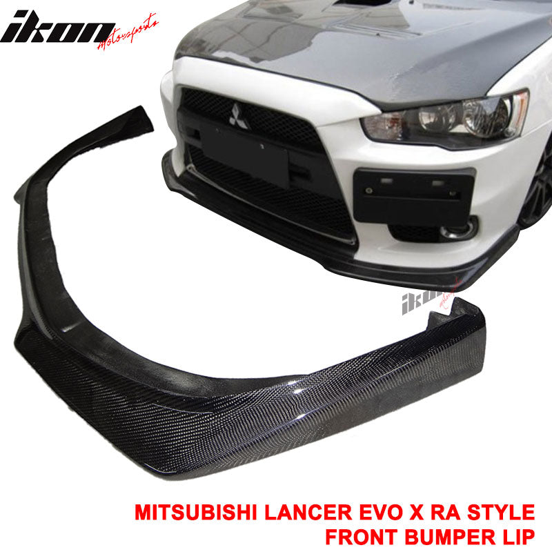 2008-2015 Mitsubishi Lancer EVO X RA Style Front Lip Carbon Fiber