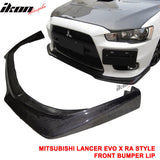 2008-2015 Mitsubishi Lancer EVO X RA Style Front Lip Carbon Fiber