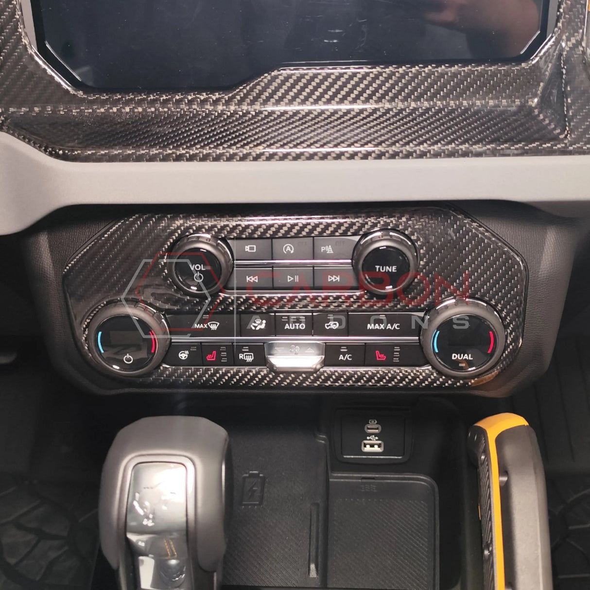 2021+ Bronco Real Carbon Fiber Radio & AC Control Panel Cover