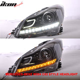 Fits 12-14 W204 C-Class Black Series CF Hood + Projector DRL Headlight