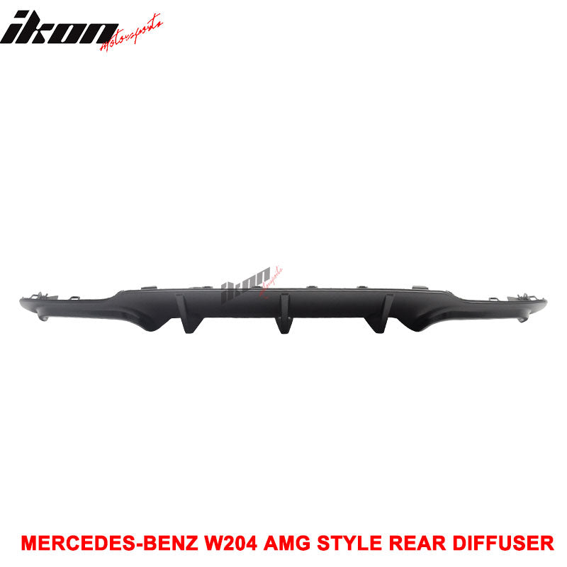 Fits 12-14 Benz W204 C-Class CF Rear Diffuser + C63 Exhaust Tips