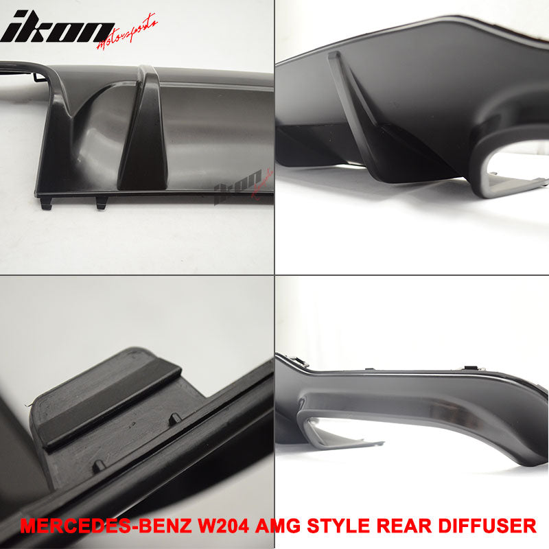 Fits 12-14 Benz W204 C-Class CF Rear Diffuser + C63 Exhaust Tips