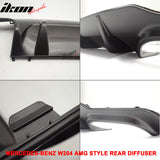 Fits 12-14 Benz W204 C-Class CF Rear Diffuser + C63 Exhaust Tips
