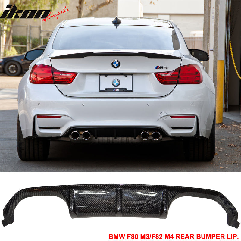 2015-2020 BMW F80 M3 F82 M4 V Rear Bumper Lip Diffuser Carbon Fiber