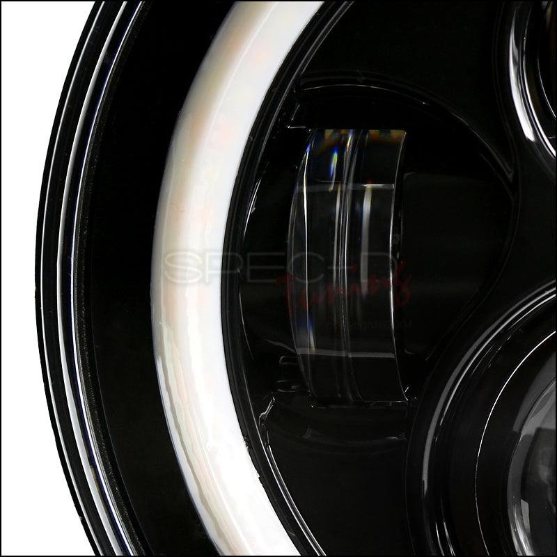 Spec-D Projector Headlights Jeep Wrangler [7" Halo LED] (Round) Black or Chrome