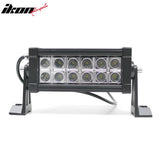 7" 36W 12 LED 2 Row 30 Degree Flood LED Work Light Bar Spot Flood Combo Truck SUV ATV Off Road For Universal Black