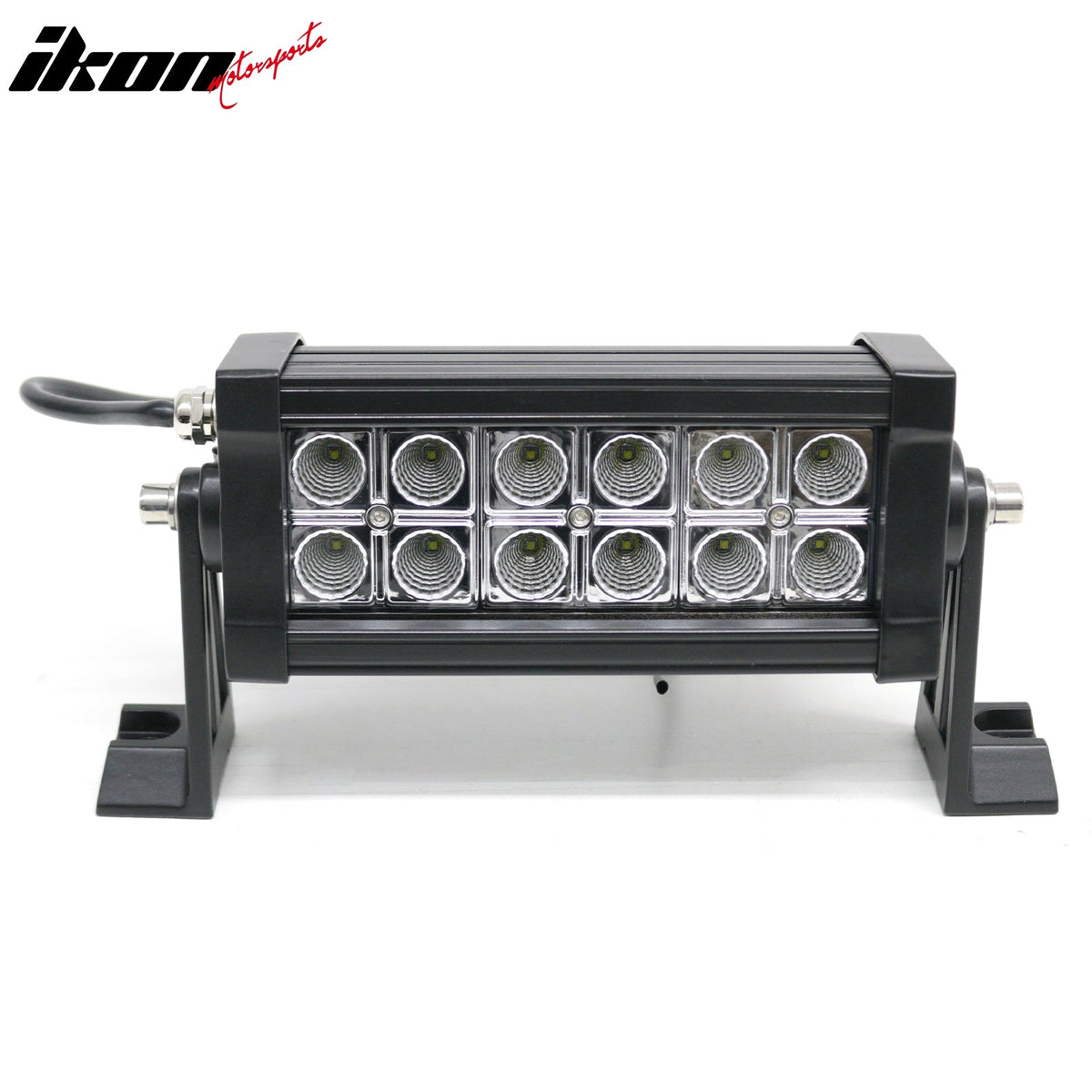 7" 36W 12 LED 2 Row 60 Degree Flood LED Work Light Bar Spot Flood Combo Truck SUV ATV Off Road For Universal Black
