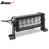 7" 36W 12 LED 2 Row 60 Degree Flood LED Work Light Bar Spot Flood Combo Truck SUV ATV Off Road For Universal Black