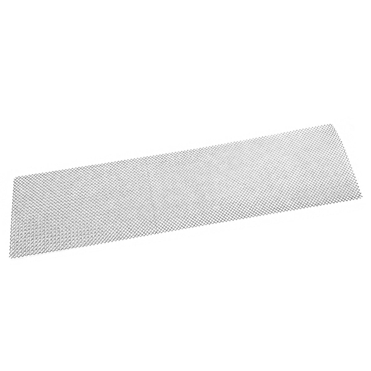 Universal (1'x4' Sheet 1/4in x 1/4in Holes) Front Bumper Hood Grille Insert Replacement Chrome Woven Mesh Lock Crimp Style