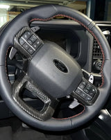 Real Carbon Fiber Steering Wheel Trim Cover for 2021+ Ford F-150