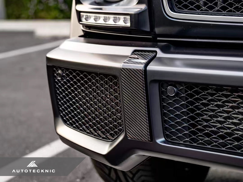 AutoTecknic Carbon Fiber Front Bumper Bull Bar Cover  - Mercedes-Benz W463 G-Class
