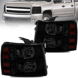 MOSTPLUS Headlight Assembly Compatible with Chevy Chevrolet Silverado 1500 2500 3500 with Black Housing, Clear Lens, Amber Reflector