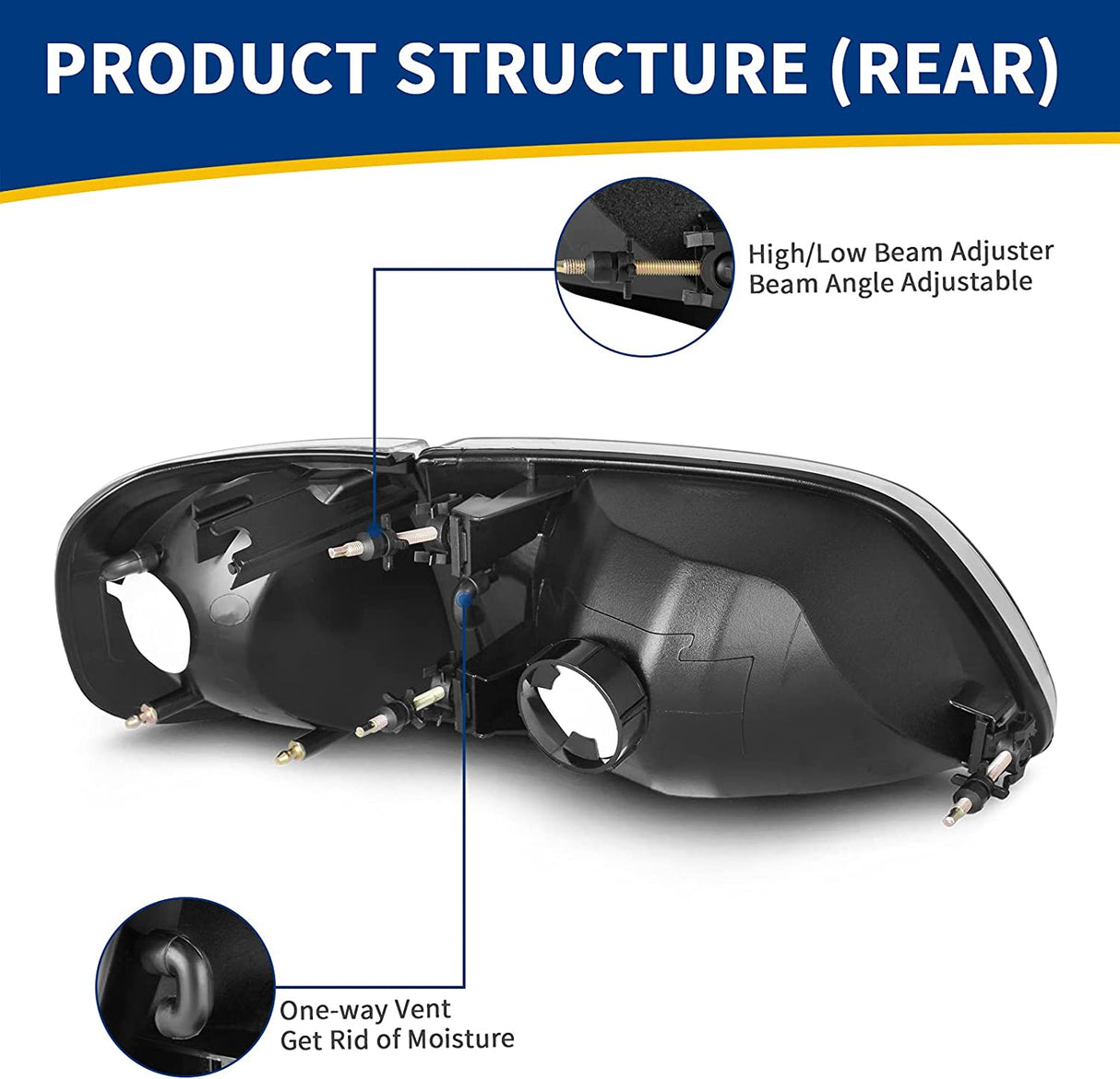 Headlight Assembly Replacement Fits 9703 Ford F1509702 Expedition Pickup