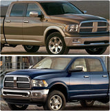 2009-2018 Dodge Ram Headlight Assembly Compatible with Ram 1500 / Ram 2500 3500 / 2010-2018 / Ram 2500 3500 / 2019-2021 Ram 1500 Classic, Chrome Housing Amber Reflector Replacement