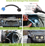 Moclever Round Halo LED Headlight 2pcs 7 Inch Headlights 6000 Lumens Offroad Light Angle Eyes Compatible With Jep Wrangler Tj Jk Cj H4 To H13 Adapter Plug And Play