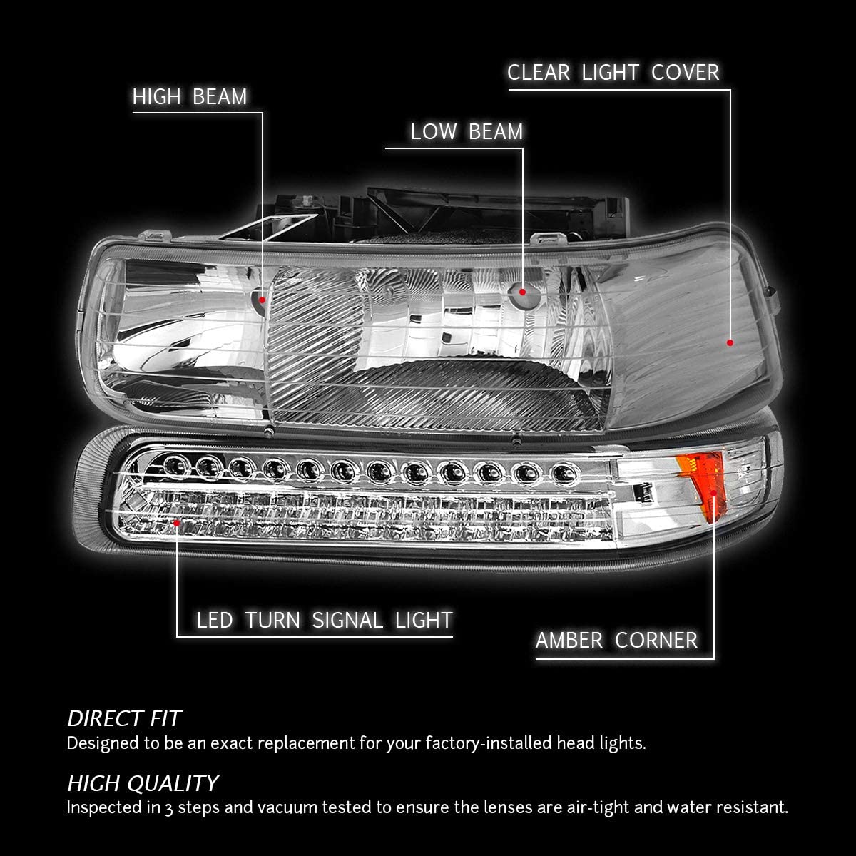 Adn Motoring Hlohcs994psmab Driver And Passenger Side Headlight Assembly
