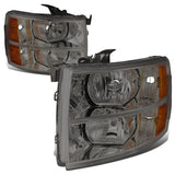 Dna Motoring Hlohcsil07smam Smoke Lens Amber Headlights Compatible With 0713 Silverado 1500