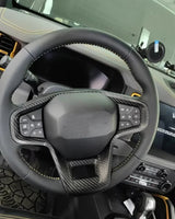 Real Carbon Fiber Steering Wheel Button Trim Cover For 2021+ Bronco